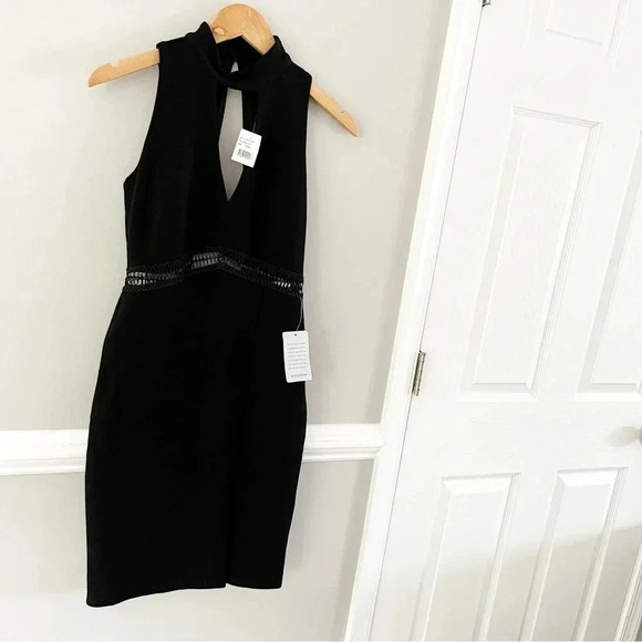 NWT Nordstrom Black Bodycon Sleeveless Mini Shift Dress Size XS Date Night - Picture 5 of 8